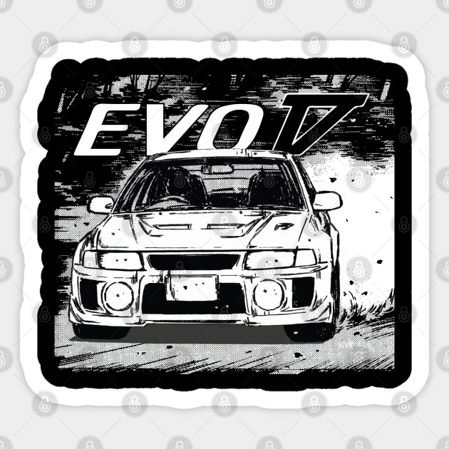 initial d lan evo 5 powerslide drift jdm Sticker by cowtown_cowboy